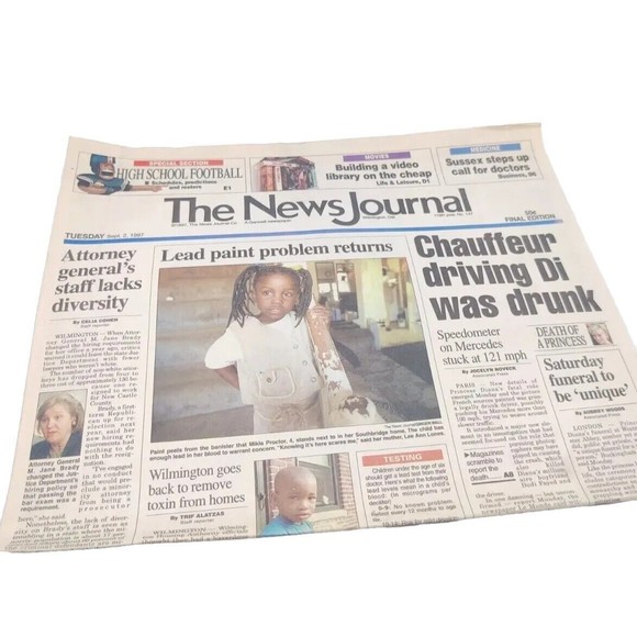 Vintage The News Journal Newspaper September 1997 Princess Diana Death Car Crash - Picture 1 of 8